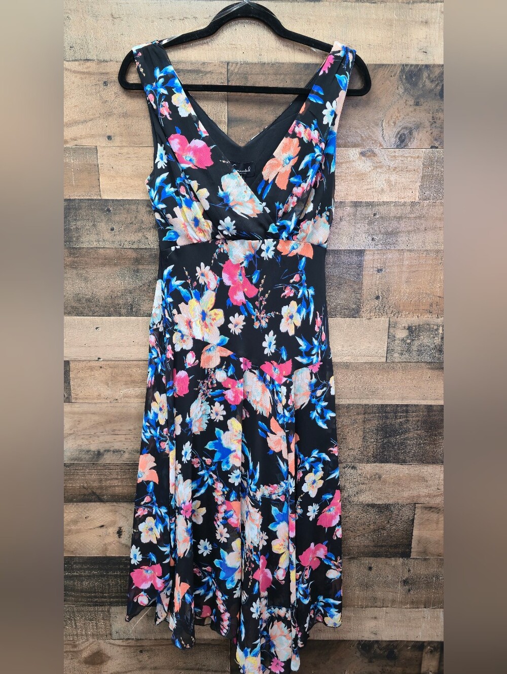 Connected Women's Floral-Print Asymmetrical Midi Dress Size 6